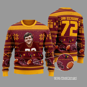 Dan Dierdorf 72 Arizona Cardinals Nfl Christmas Sweater ? Usalast