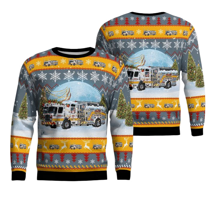 Davie Broward County Florida Davie Fire Rescue Department Christmas Sweater 3D ? VO01 ? Usalast