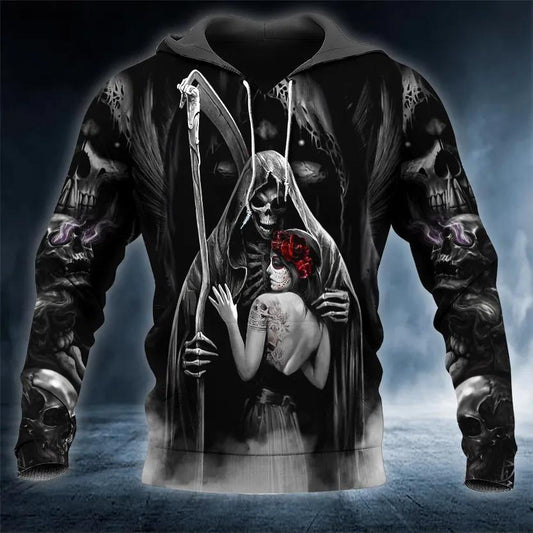 Dead Kiss Skull 3D All Over Print Hoodie -Moonbestprint