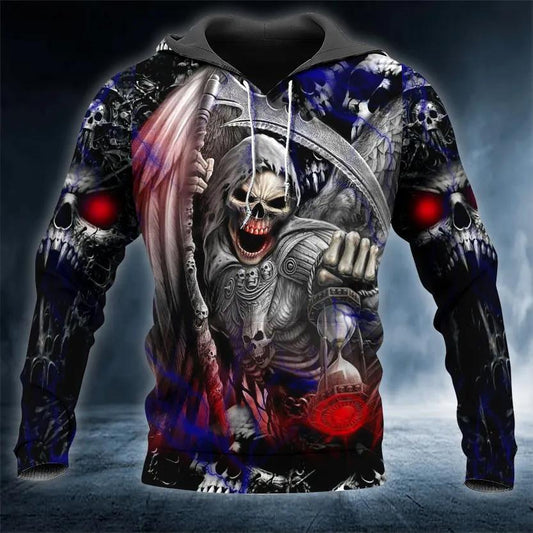 Death Ghost Skull 3D All Over Print Hoodie -Moonbestprint