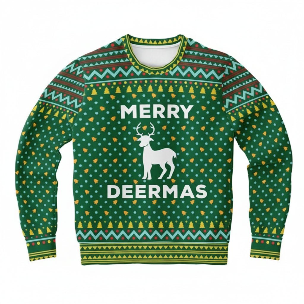 Deer Deer Hunter Merry Deermas Reindeer Xmas 3d Ugly Christmas Sweater ? Usalast