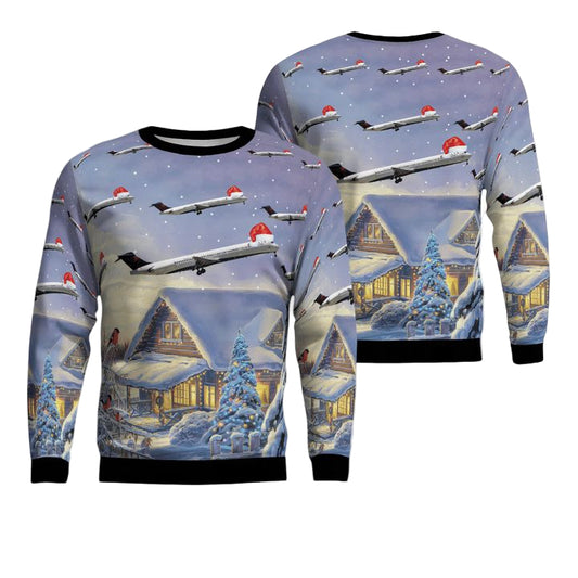 Delta Air Lines McDonnell Douglas MD-88 Christmas Sweater 3D ? Usalast