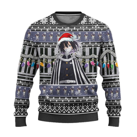 Demon Slayer Obanai Iguro Anime Ugly Christmas Sweater Xmas Gift ? Usalast
