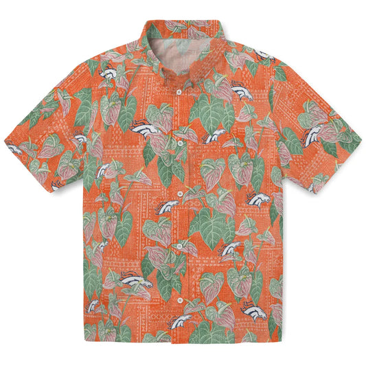Denver Broncos Hawaiian Shirt - Anthurium Overlay | Moonbestprint
