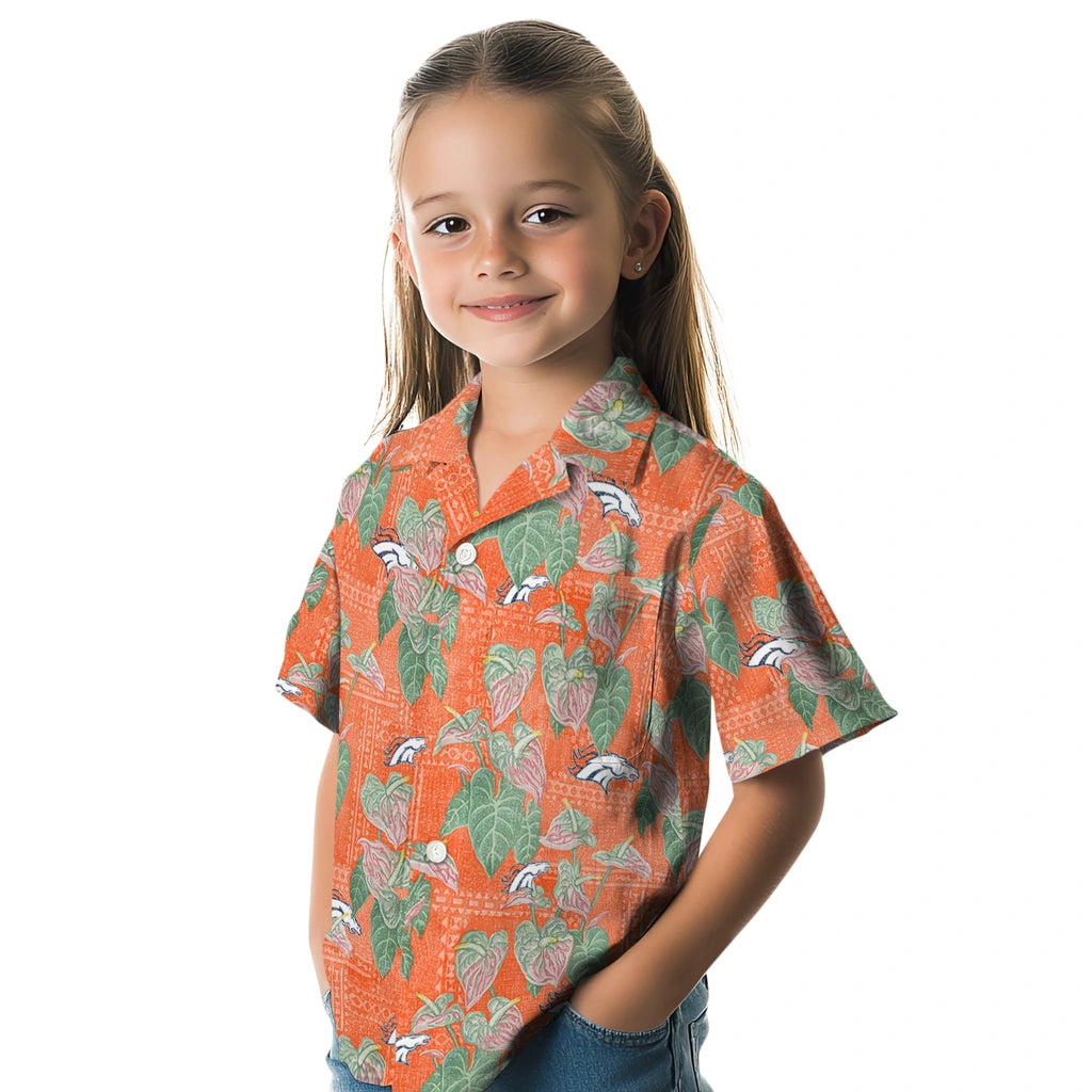 Denver Broncos Hawaiian Shirt - Anthurium Overlay | Moonbestprint