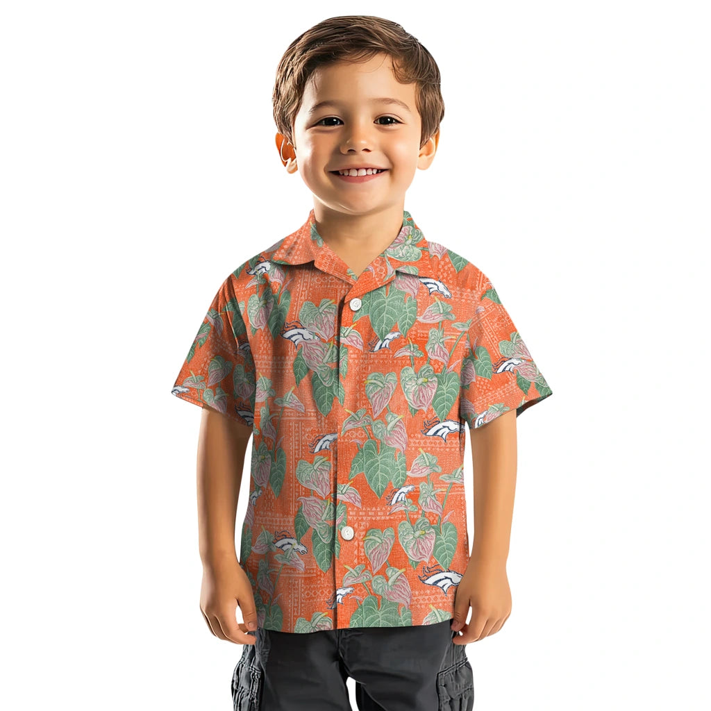 Denver Broncos Hawaiian Shirt - Anthurium Overlay | Moonbestprint