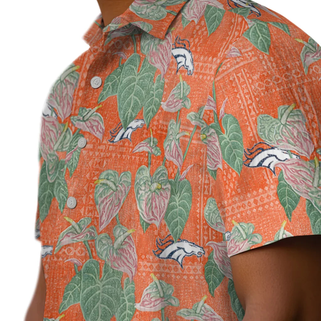 Denver Broncos Hawaiian Shirt - Anthurium Overlay | Moonbestprint