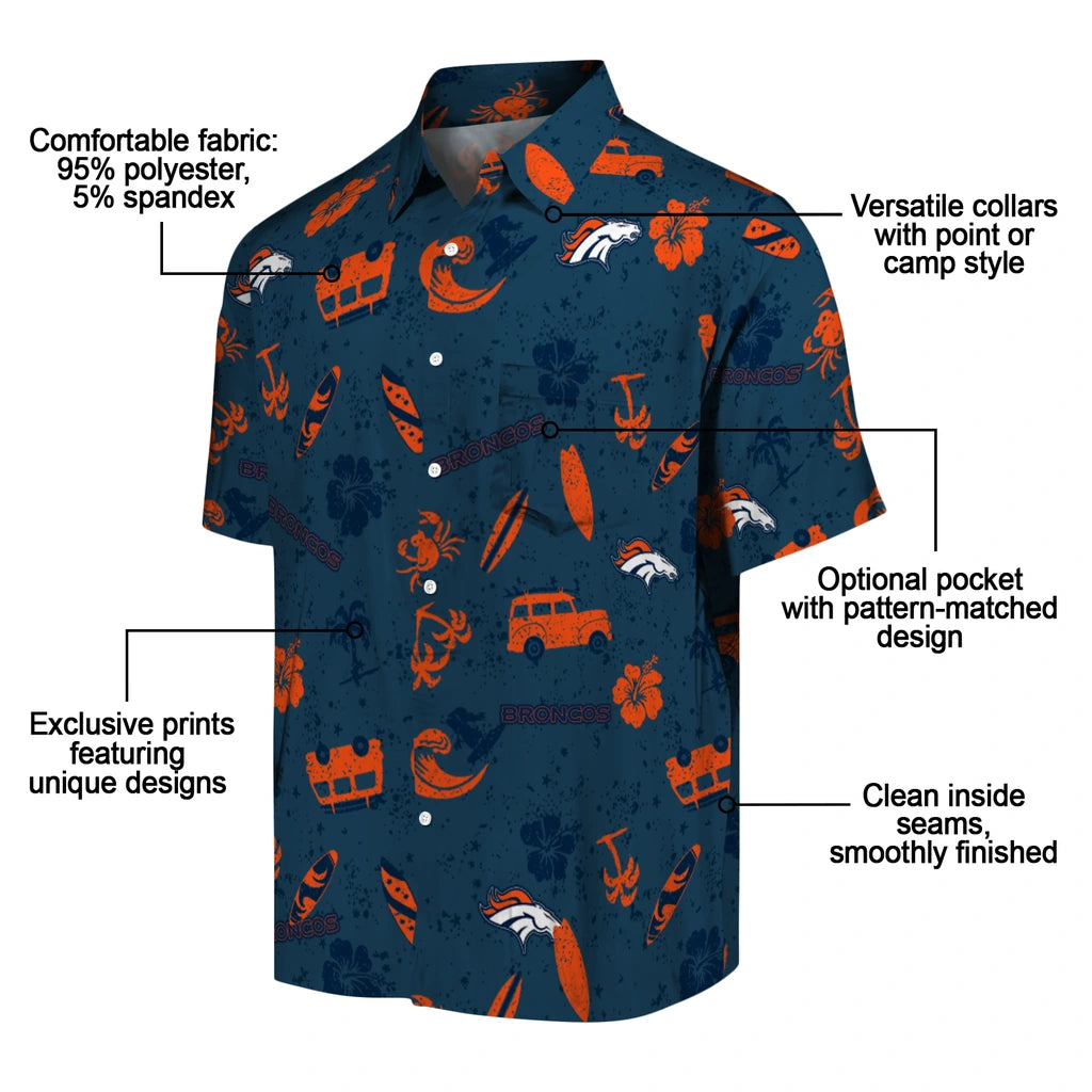 Denver Broncos Hawaiian Shirt - Beach Vibe | Moonbestprint