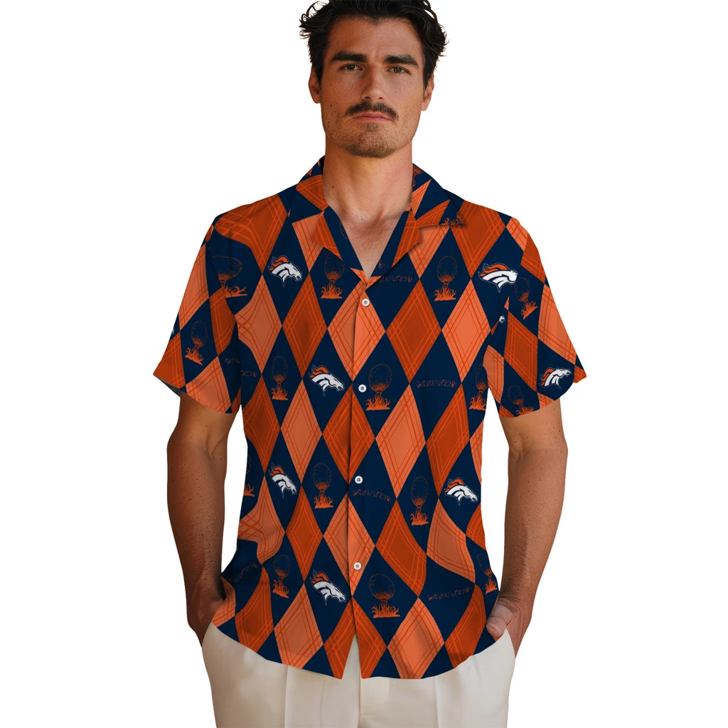 Denver Broncos Hawaiian Shirt - Golfing Plaid | Moonbestprint