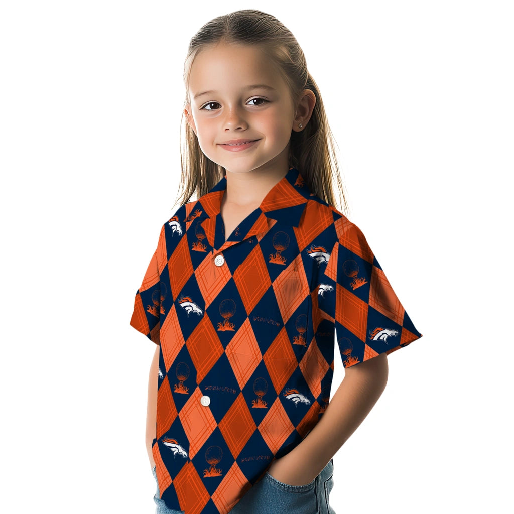 Denver Broncos Hawaiian Shirt - Golfing Plaid | Moonbestprint