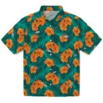 Denver Broncos Hawaiian Shirt - Hibiscus and Palm Leaves | Moonbestprint
