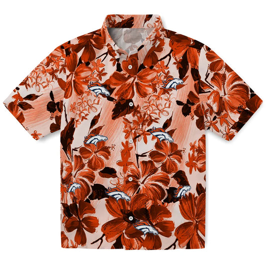Denver Broncos Hawaiian Shirt - Hibiscus Arrangement | Moonbestprint