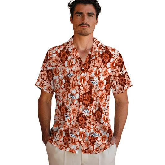 Denver Broncos Hawaiian Shirt - Hibiscus Blooms | Moonbestprint