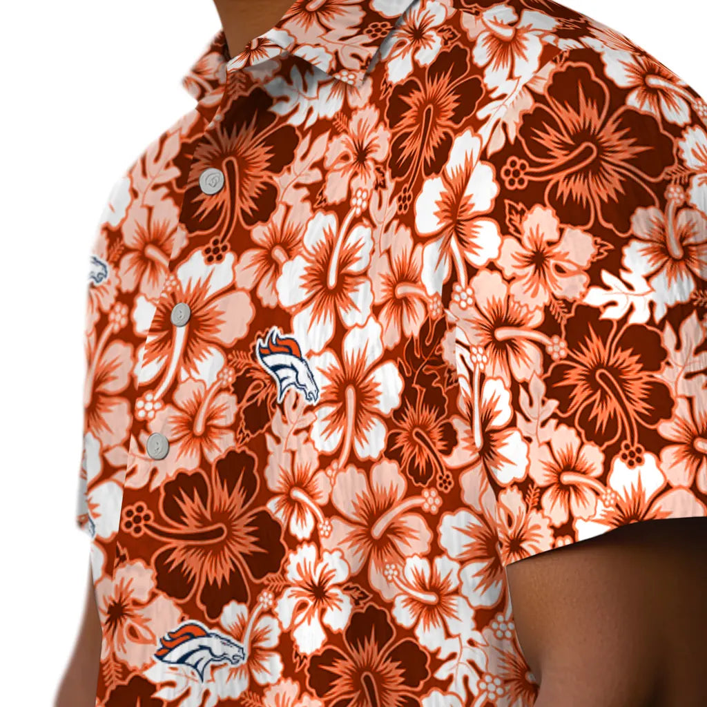 Denver Broncos Hawaiian Shirt - Hibiscus Blooms | Moonbestprint