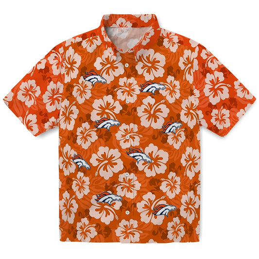 Denver Broncos Hawaiian Shirt - Hibiscus Cluster | Moonbestprint