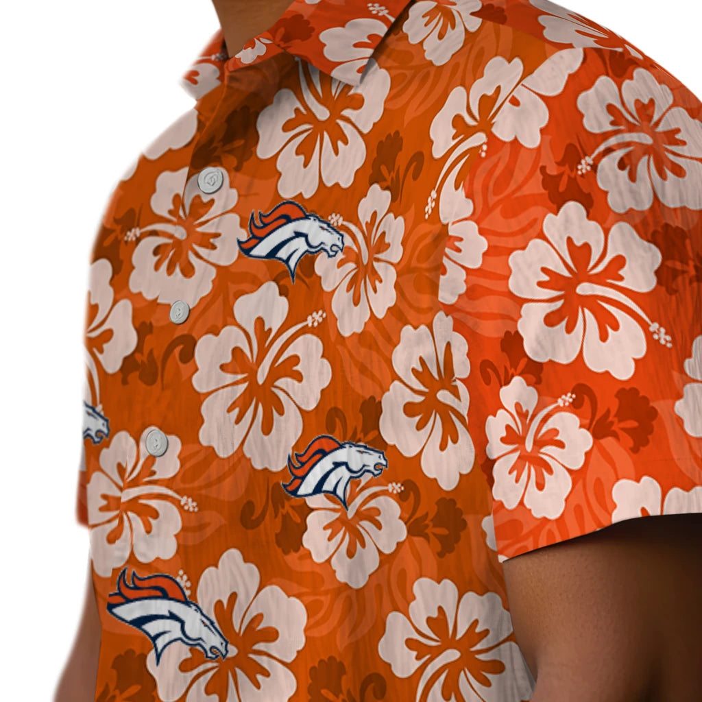 Denver Broncos Hawaiian Shirt - Hibiscus Cluster | Moonbestprint