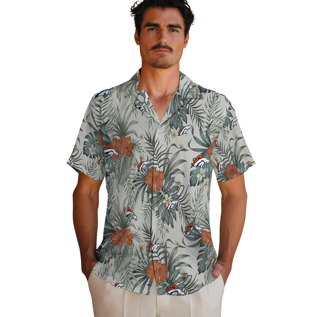 Denver Broncos Hawaiian Shirt - Hibiscus Designs | Moonbestprint