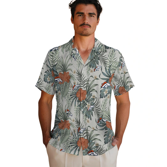 Denver Broncos Hawaiian Shirt - Hibiscus Designs | Moonbestprint