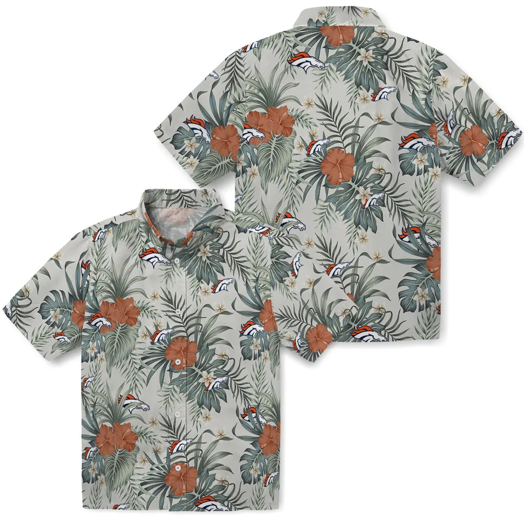 Denver Broncos Hawaiian Shirt - Hibiscus Designs | Moonbestprint