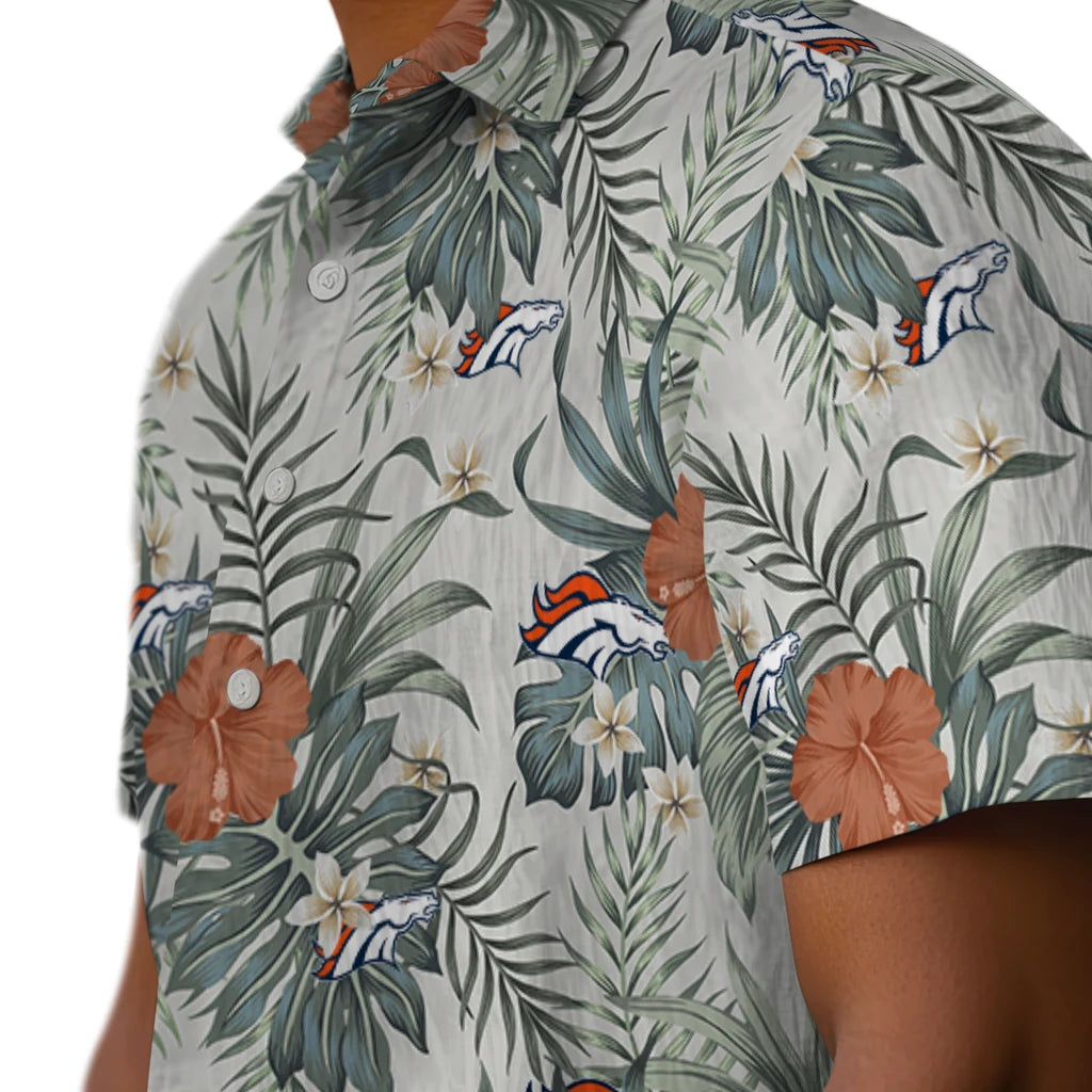 Denver Broncos Hawaiian Shirt - Hibiscus Designs | Moonbestprint