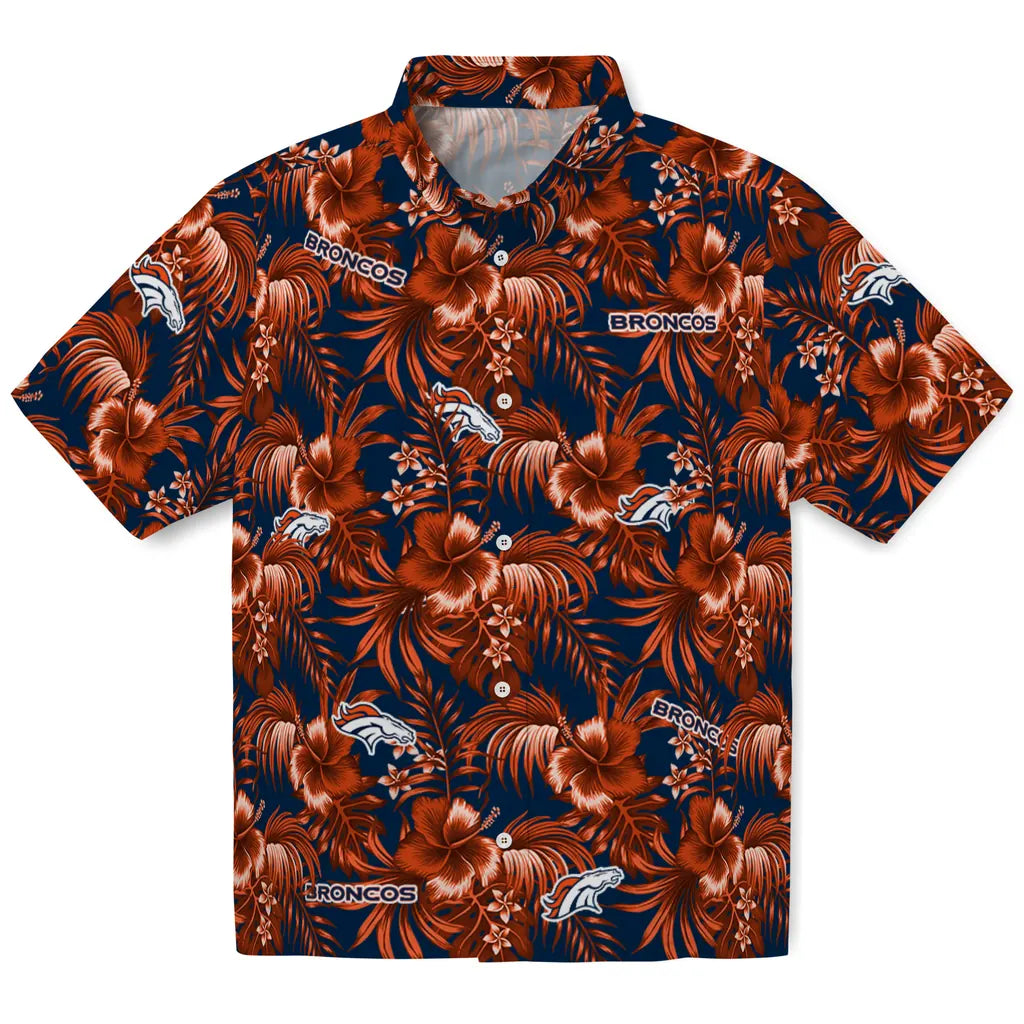 Denver Broncos Hawaiian Shirt - Hibiscus Exotic | Moonbestprint