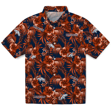 Denver Broncos Hawaiian Shirt - Hibiscus Exotic | Moonbestprint