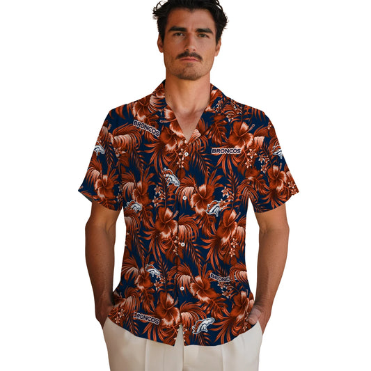 Denver Broncos Hawaiian Shirt - Hibiscus Exotic | Moonbestprint