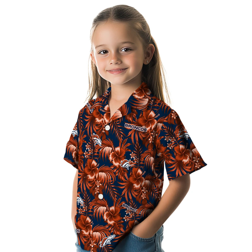 Denver Broncos Hawaiian Shirt - Hibiscus Exotic | Moonbestprint