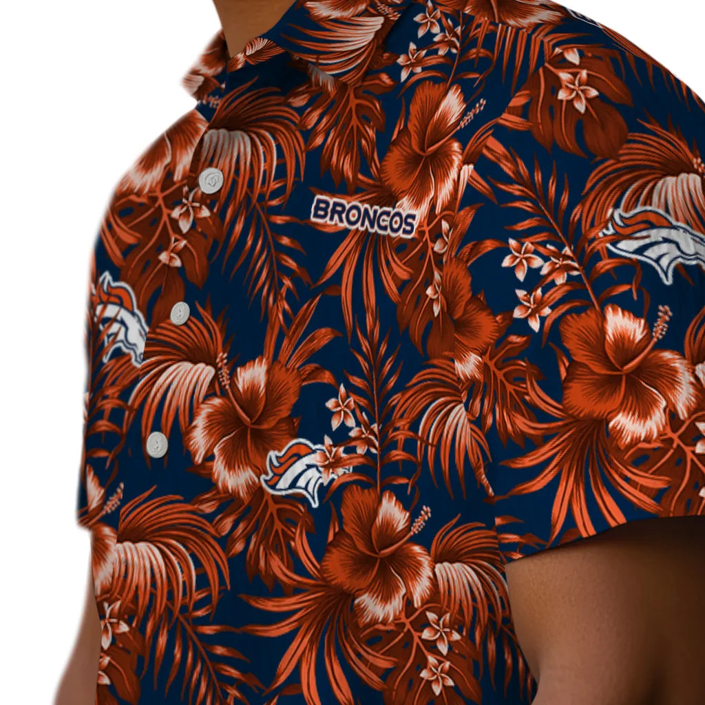 Denver Broncos Hawaiian Shirt - Hibiscus Exotic | Moonbestprint