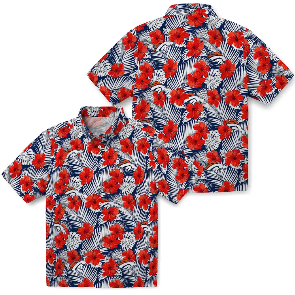 Denver Broncos Hawaiian Shirt - Hibiscus Fiesta | Moonbestprint