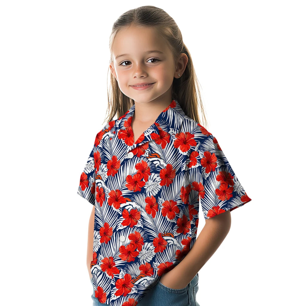 Denver Broncos Hawaiian Shirt - Hibiscus Fiesta | Moonbestprint