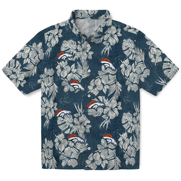 Denver Broncos Hawaiian Shirt - Hibiscus Flowers | Moonbestprint