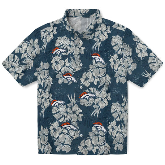 Denver Broncos Hawaiian Shirt - Hibiscus Flowers | Moonbestprint