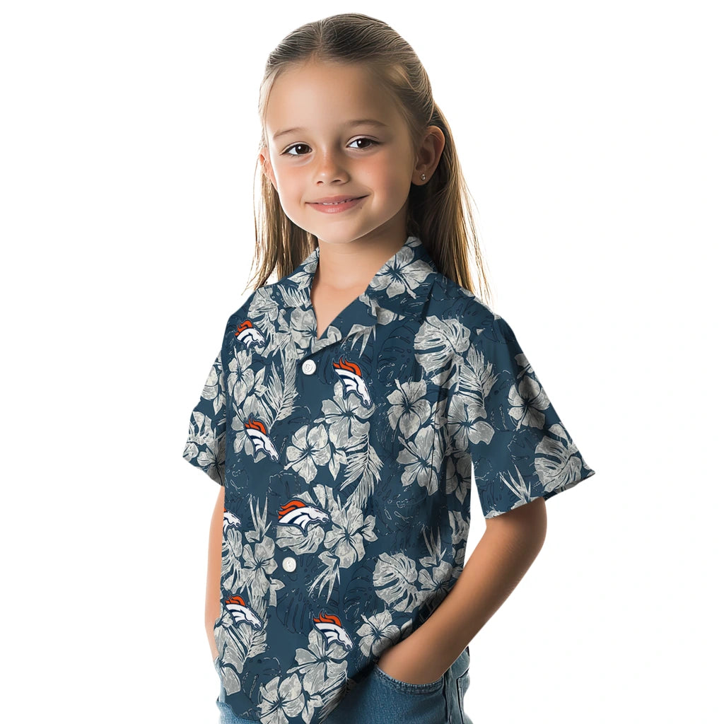 Denver Broncos Hawaiian Shirt - Hibiscus Flowers | Moonbestprint
