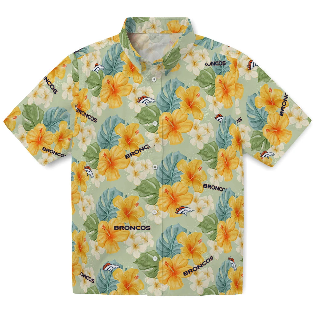 Denver Broncos Hawaiian Shirt - Hibiscus Mood | Moonbestprint