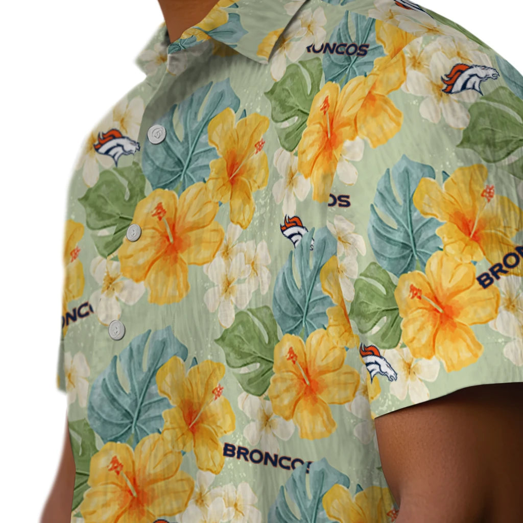 Denver Broncos Hawaiian Shirt - Hibiscus Mood | Moonbestprint