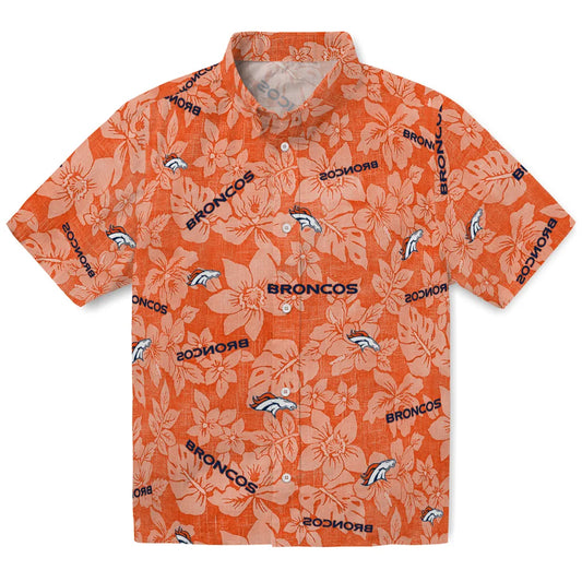 Denver Broncos Hawaiian Shirt - Hibiscus Oasis | Moonbestprint
