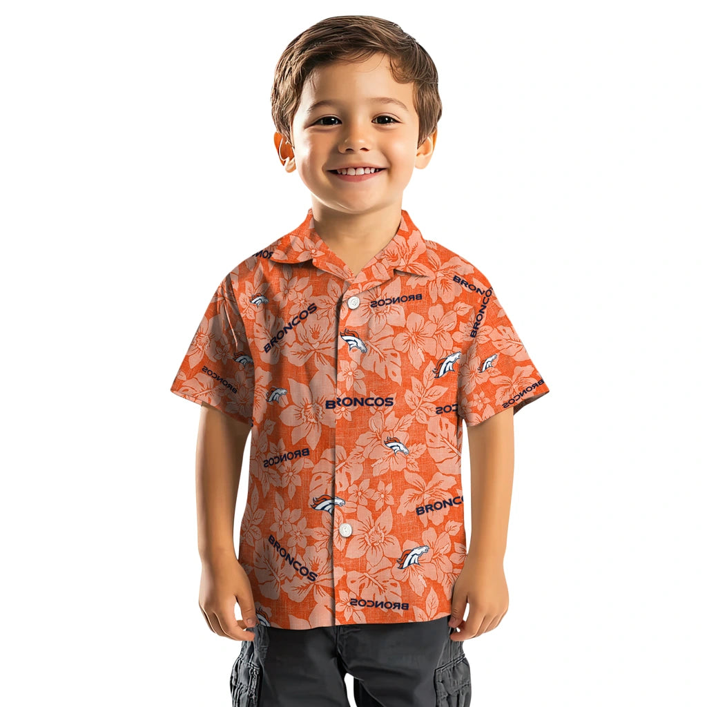 Denver Broncos Hawaiian Shirt - Hibiscus Oasis | Moonbestprint