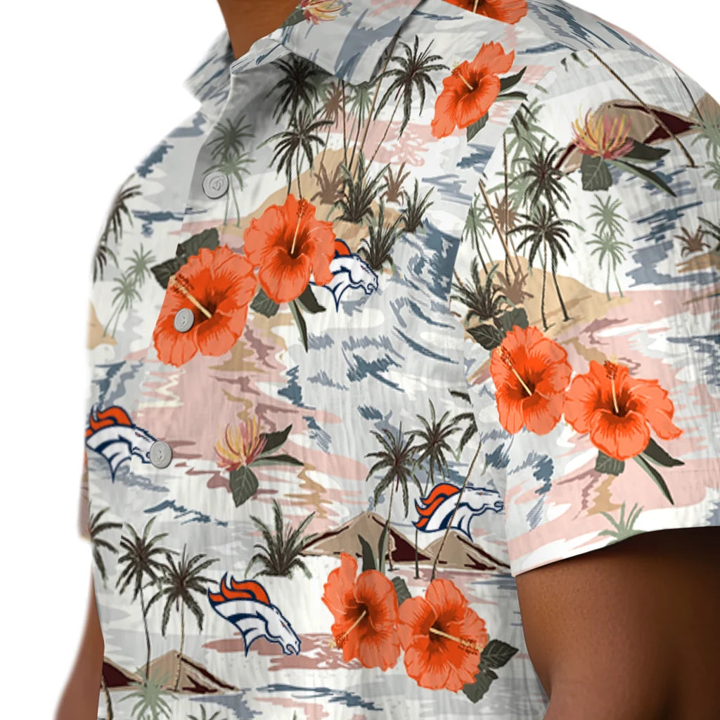 Denver Broncos Hawaiian Shirt - Hibiscus Seaside | Moonbestprint