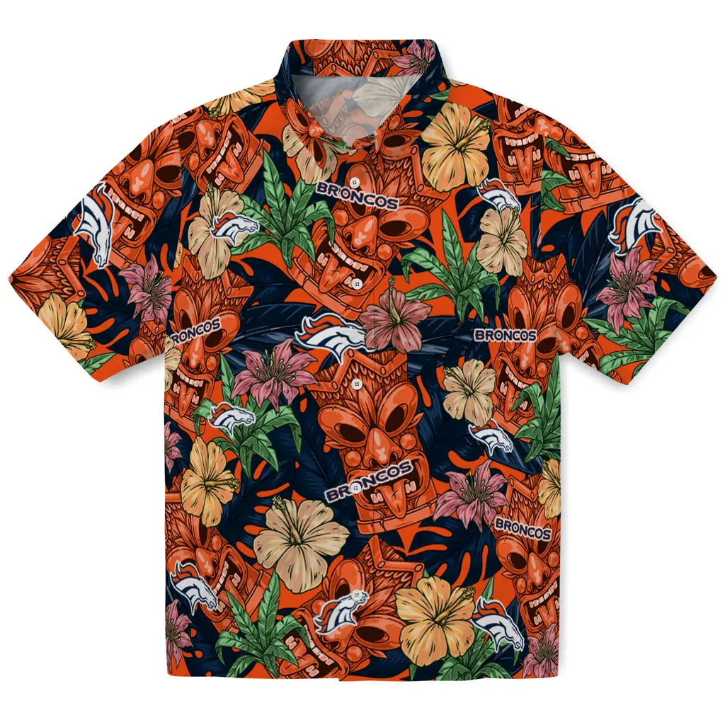 Denver Broncos Hawaiian Shirt - Hibiscus Tiki Jungle | Moonbestprint