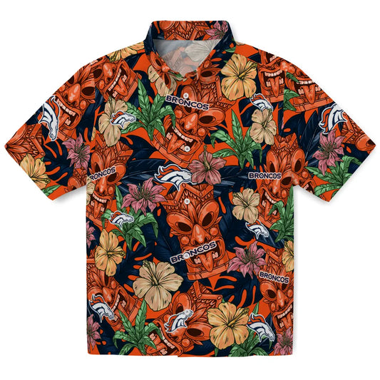 Denver Broncos Hawaiian Shirt - Hibiscus Tiki Jungle | Moonbestprint
