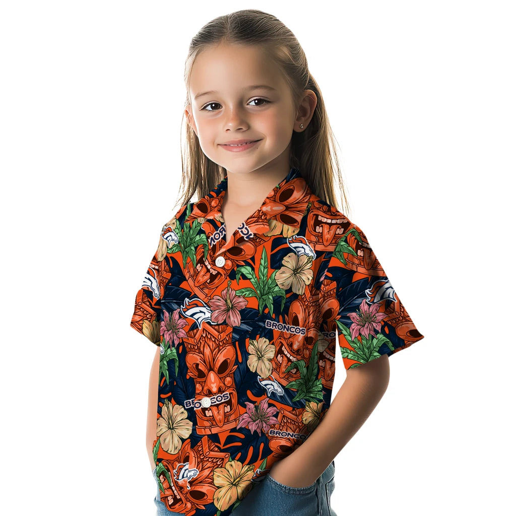 Denver Broncos Hawaiian Shirt - Hibiscus Tiki Jungle | Moonbestprint