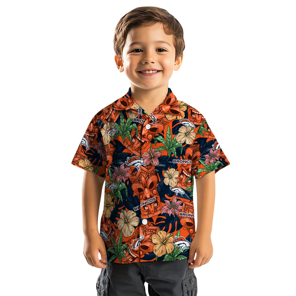 Denver Broncos Hawaiian Shirt - Hibiscus Tiki Jungle | Moonbestprint