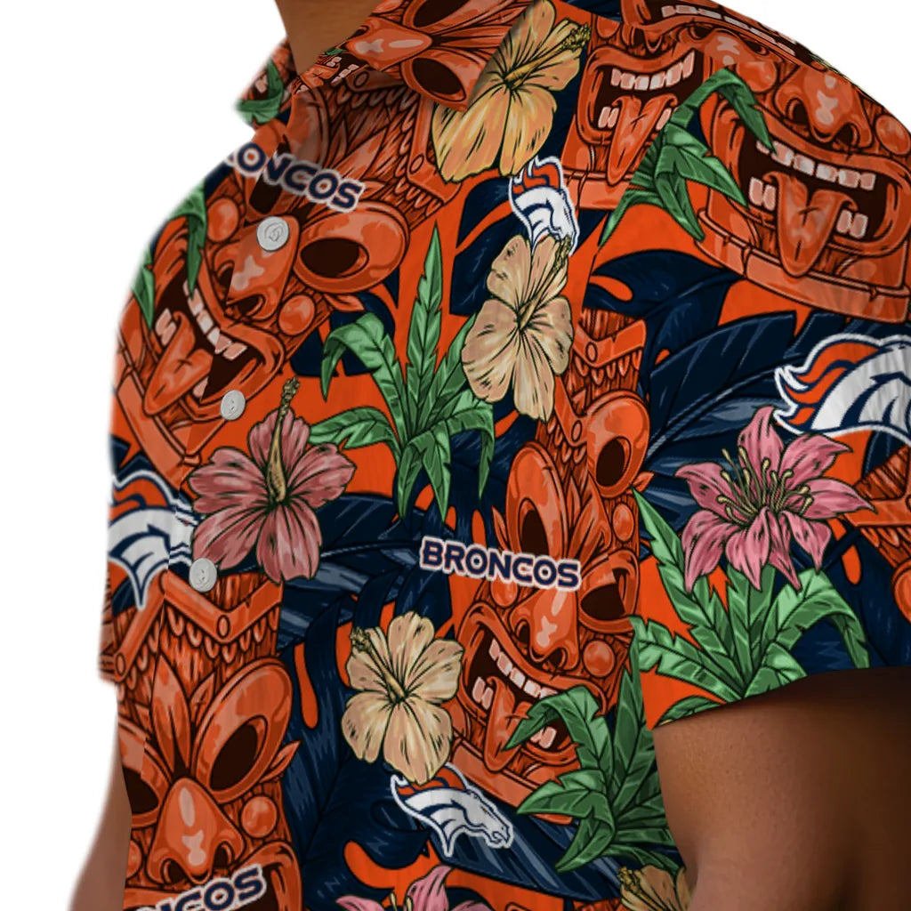Denver Broncos Hawaiian Shirt - Hibiscus Tiki Jungle | Moonbestprint