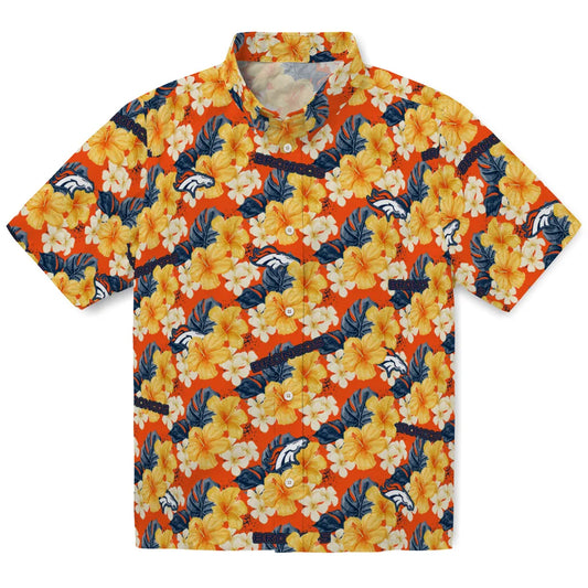 Denver Broncos Hawaiian Shirt - Hibiscus Tropics | Moonbestprint