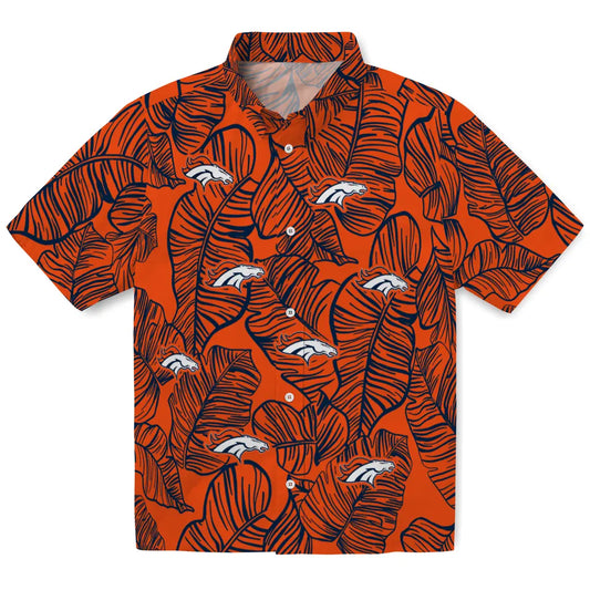Denver Broncos Hawaiian Shirt - Leaf Outline | Moonbestprint