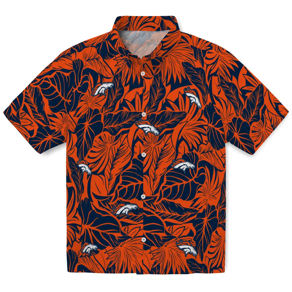 Denver Broncos Hawaiian Shirt - Monstera Layer | Moonbestprint