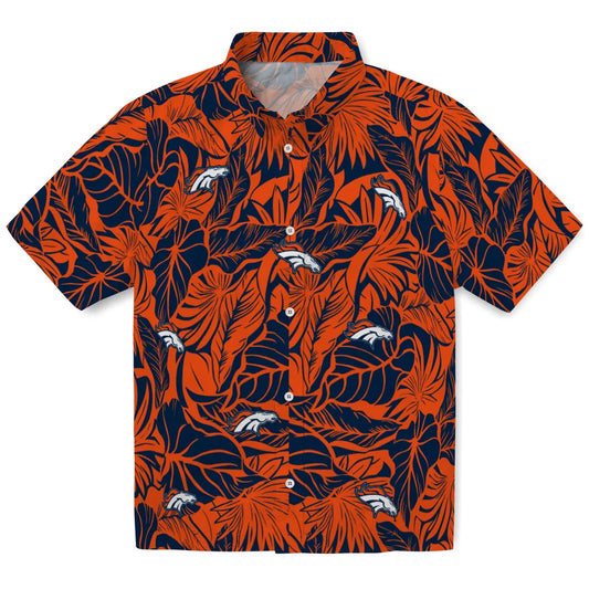 Denver Broncos Hawaiian Shirt - Monstera Layer | Moonbestprint