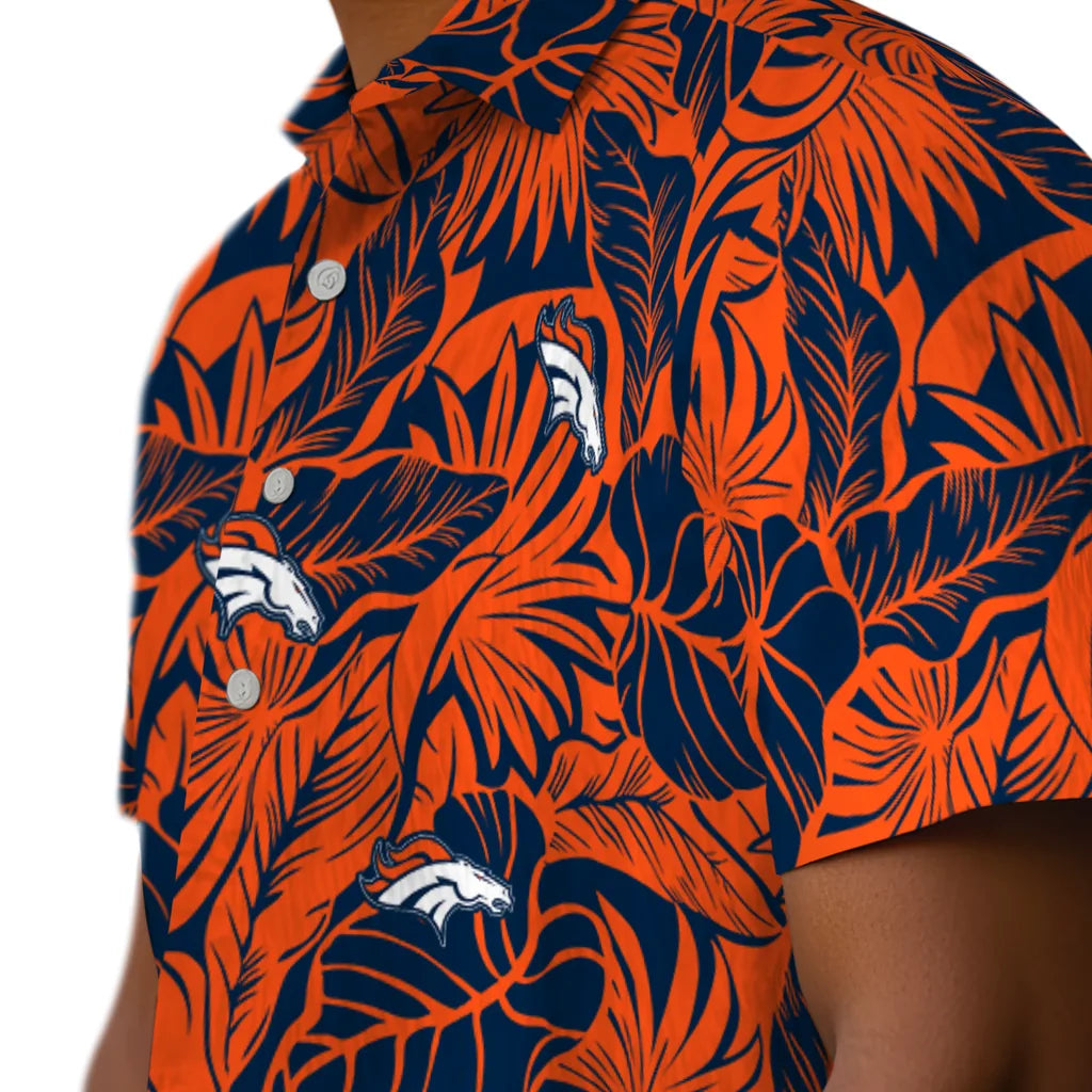 Denver Broncos Hawaiian Shirt - Monstera Layer | Moonbestprint