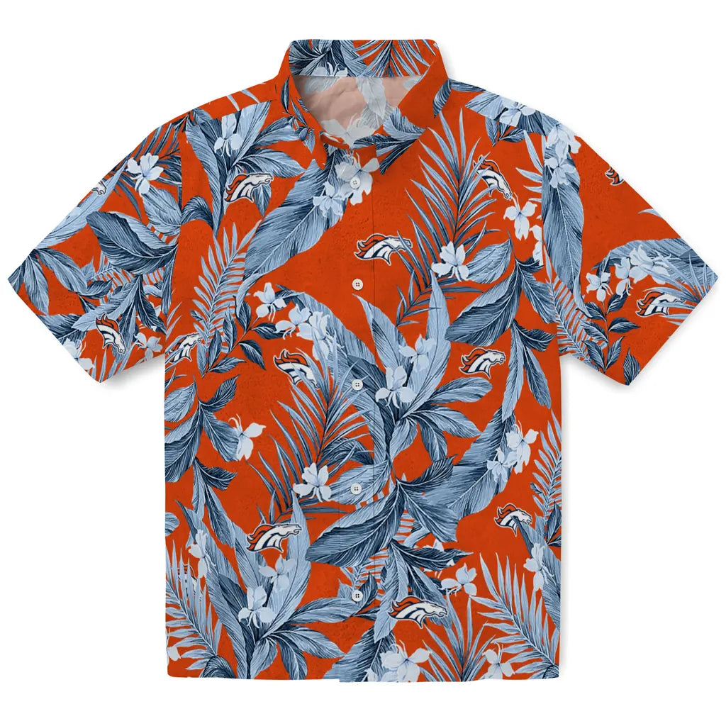 Denver Broncos Hawaiian Shirt - Palm Leaves | Moonbestprint